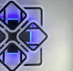 LED люстра на 4+4 ріжки квадратної форми Line.F A 2400/4+4S RGB BK - мініатюра 2