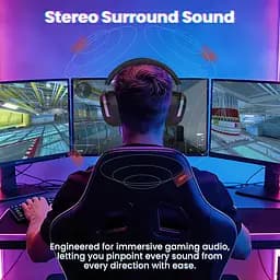 Навушники ATTACK SHARK G800, об'ємний звук 7.1, Bluetooth/2.4G для ПК, PS5, PS4, Xbox black - мініатюра 3