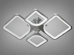 Люстра стельова LED Diasha 8060/2+2HR, 80W, 3960 лм, хром, сучасний стиль з пультом та димером - мініатюра 4