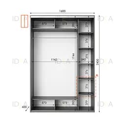 Шафа-купе Idea серія 1 160 x 60 x 240 см Венге темний - мініатюра 2