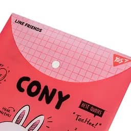 Папка-конверт Yes Line Friends Cony, A4, з кнопкою (492077) - мініатюра 2