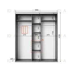 Шафа-купе Idea серія 6 180 x 60 x 210 см Венге темний - мініатюра 2