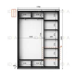 Шафа-купе Idea серія 1 170 x 45 x 240 см Антрацит - мініатюра 2