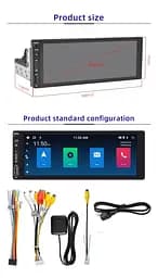 Автомагнітола XPRO сенсорна універсальна 6288-А Android 12 2+32GB чорний (41982-6288-А_2560) - мініатюра 3