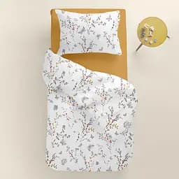 Дитяча постільна білизна Cosas MIDSUMMER 110х140см (ButterfliesGreyFlowers_16Mustard_140) - мініатюра 2