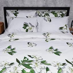 Комплект постільної білизни Moon&Star Бязь Gold Люкс Wisteria White Полуторний Євро 160х220 наволочки 2х40х60 - мініатюра 3