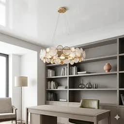 Сучасна скляна люстра Splendid Ray LK1021/560/8 (GD) золото, 8 ламп, Ø58 см - мініатюра 2