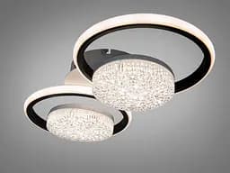Стильна LED-люстра Diasha 2561WH+BK DIMMER 58W, 3190 lm, 52x25 см з пультом - мініатюра 4