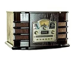 Ретро програвач вінілу Daklin Даллас (AM/FM-стерео, USB/CD MP3, AUX, BT) дерево Шоколадний горіх (RP-131) - мініатюра 4