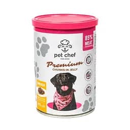 Вологий корм для дорослих собак Pet Chef, шматочки в желе з куркою 415 г - мініатюра 5
