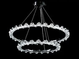 Люстра стельова LED Splendid Ray L115/600+400/2, хром/білий, 2 лампи, регульована висота, сучасний стиль для дому - мініатюра 2