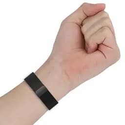 Комплект ремінці Tamister для фітнес-браслета Xiaomi Mi Band 8 та 9 Bead design Silver - Milanese design Black - мініатюра 9