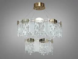 Люстра стельова LED Diasha 9152-800+500G 110W, 6050 лм, золото, регульована висота, для вітальні, спальні - мініатюра 2
