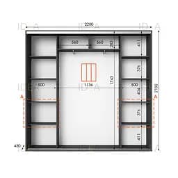 Шафа-купе Idea серія 7 220 x 45 x 210 см Антрацит - мініатюра 2