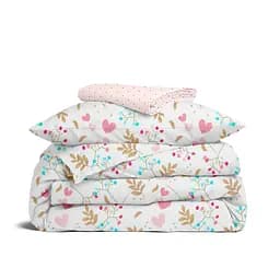Детское постельное белье в кроватку WILDFLOWERS CS5, розовый (BushBeigeRose_DotsGreyRose110x160_140)