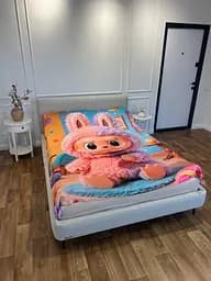 Плед 3D подарунковий з принтом Лабубу №11 135×160 см плюшевий для дітей і дорослих 200 см - мініатюра 4