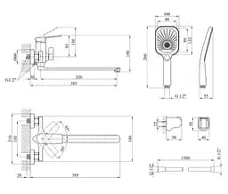 Змішувач для ванни Kroner KRP Makon - GRP070 (CV033861) - мініатюра 8