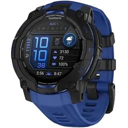 Смарт-годинник Garmin Instinct 3 45mm Amoled Black with Bolt Blue/Black Silicone Band (010-02936-03)