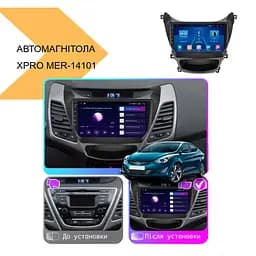 Автомагнітола XPRO штатна Hyundai Elantra 2011-2013 9 Android 10.1 4/32 чорний (MER-14101_5649) - мініатюра 2