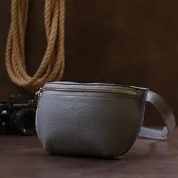 Жіноча бананка із натуральної шкіри Shvigel 16379 сірий - мініатюра 6