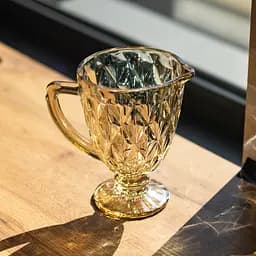 Глек для напоїв Citrine скляний 1 л HP-19-279 глечик для лимонаду лимонадник декоративний з ручкою Yiwu HP-19-279 - мініатюра 2