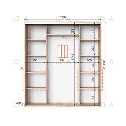 Шафа-купе Idea серія 7 190 x 45 x 210 см Дуб сонома - мініатюра 2