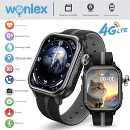 Дитячий смарт-годинник Wonlex KT39 годинник-телефон з відеодзвінком GPS WI-FI і SIM-картою Black (19136) - мініатюра 5