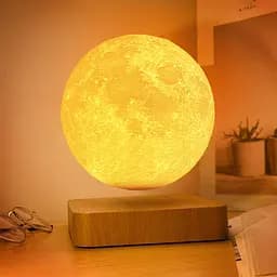 Магнітна левітаційна лампа HCNT Levitating Lamp Moon Light Wood Grain SIM10-GW5 - мініатюра 4