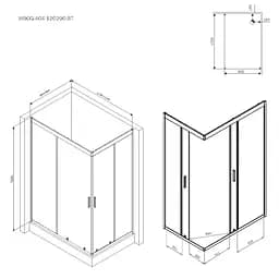 Душове огородження 1/4 Round AM.PM Gem 100×100 см, без піддону, хром профіль W90UG-401-100100-MT - мініатюра 4
