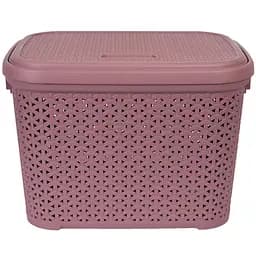 Кошик Diomedea з кришкою 44.5x33.6x31 см 30 л темно-пудровий (К14-803) - мініатюра 2