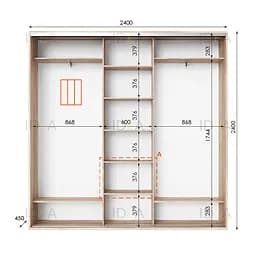 Шафа-купе Idea серія 2 240 x 45 x 240 см Дуб сонома - мініатюра 2