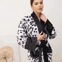 Кімоно жіноче з плюшевого велюру Kimono Snow Leopard 18373 L - мініатюра 3