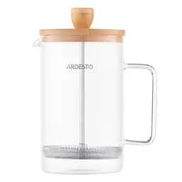 Френч-прес Ardesto Midori 800 мл боросилікатне скло нержавіюча сталь бамбук прозорий - мініатюра 3