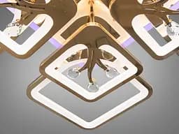 Стельова LED-люстра Diasha 8157/4+4G 190W, 60x60x12 см, 3 кольори світла, диммер, пульт - мініатюра 6
