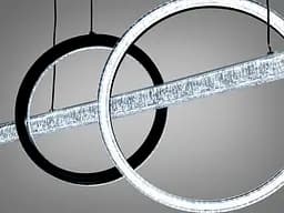 Сучасний підвісний LED світильник Diasha 1106/2+1BK чорний 72W 120 см кільця до 20 м2 - мініатюра 6