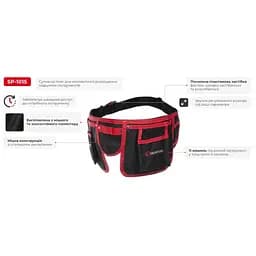 Поясна слюсарно-будівельна сумка INTERTOOL SP-1015, 11 кишень, поліестер Oxford 600D, фастекс ABS - мініатюра 6