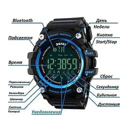 Наручний чоловічий годинник Skmei 1278 Blue (12352) - мініатюра 5