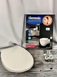 Сидіння для унітазу з мікроліфтом дюропласт антибактеріальне Genesis NKP 0401 Soft Close+Quick Release - мініатюра 2