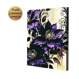 Набір картин за номерами з металевими фарбами Riviera Blanca Пурпурові квіти (ITR-102) 2 шт в наборі