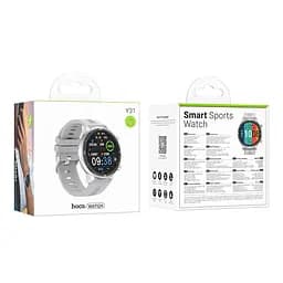 Смарт-годинник Hoco Y31 37mm, 250 mAh, Smart sports watch (call version) Silver (6942007654104) - мініатюра 2