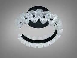 Стильна стельова LED люстра Diasha 2511/400BK чорна 40W з пультом 7 м2 - мініатюра 4