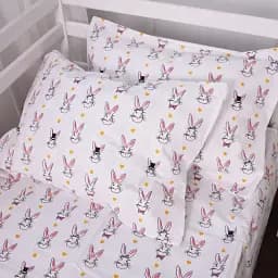 Комплект постільної білизни MirSon Бязь Kids Time 17-0529 Bunnies 110x140 см білий (2200008612566) - мініатюра 6