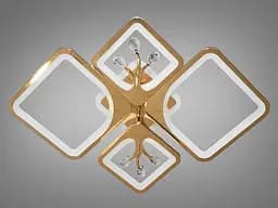Стельова люстра з диммером і LED підсвічуванням, колір хром, 100W - мініатюра 4