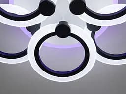 Стельовий світильник LED Diasha A8022/3+3BK, 72W, 3200K-6500K, чорний метал, акрил, сучасний стиль для дому - мініатюра 5