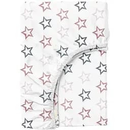 Простынь Cosas на резинке в детскую кроватку 60х120 clear g stars, розовая (StarsClear_GreyRose_120)
