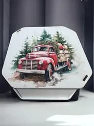 Новорічна коробка Подарункова коробка квадратна (ХДФ) 19x19x10 см. №2 - мініатюра 5