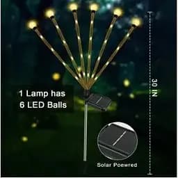 Світильник газонний Solar Феєрверк на сонячній батареї 42 світлодіоди 6 ліній 2 шт. - мініатюра 6