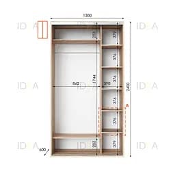 Шафа-купе Idea серія 1 130 x 60 x 240 см Дуб сонома - мініатюра 2