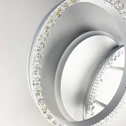 LED люстра на 2 кільця білого кольору з фурнітурою хром Line.F А 55061/2В RGB WH - мініатюра 2