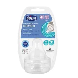 Соска Chicco Physio, силікон, швидкий потік, 4м +, 2 шт. (20335.00) - мініатюра 2